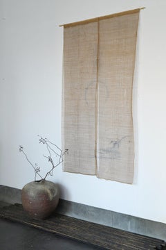 Tenda antica con pittura a inchiostro giapponese/ arazzo wabi-sabi/1868-1920
