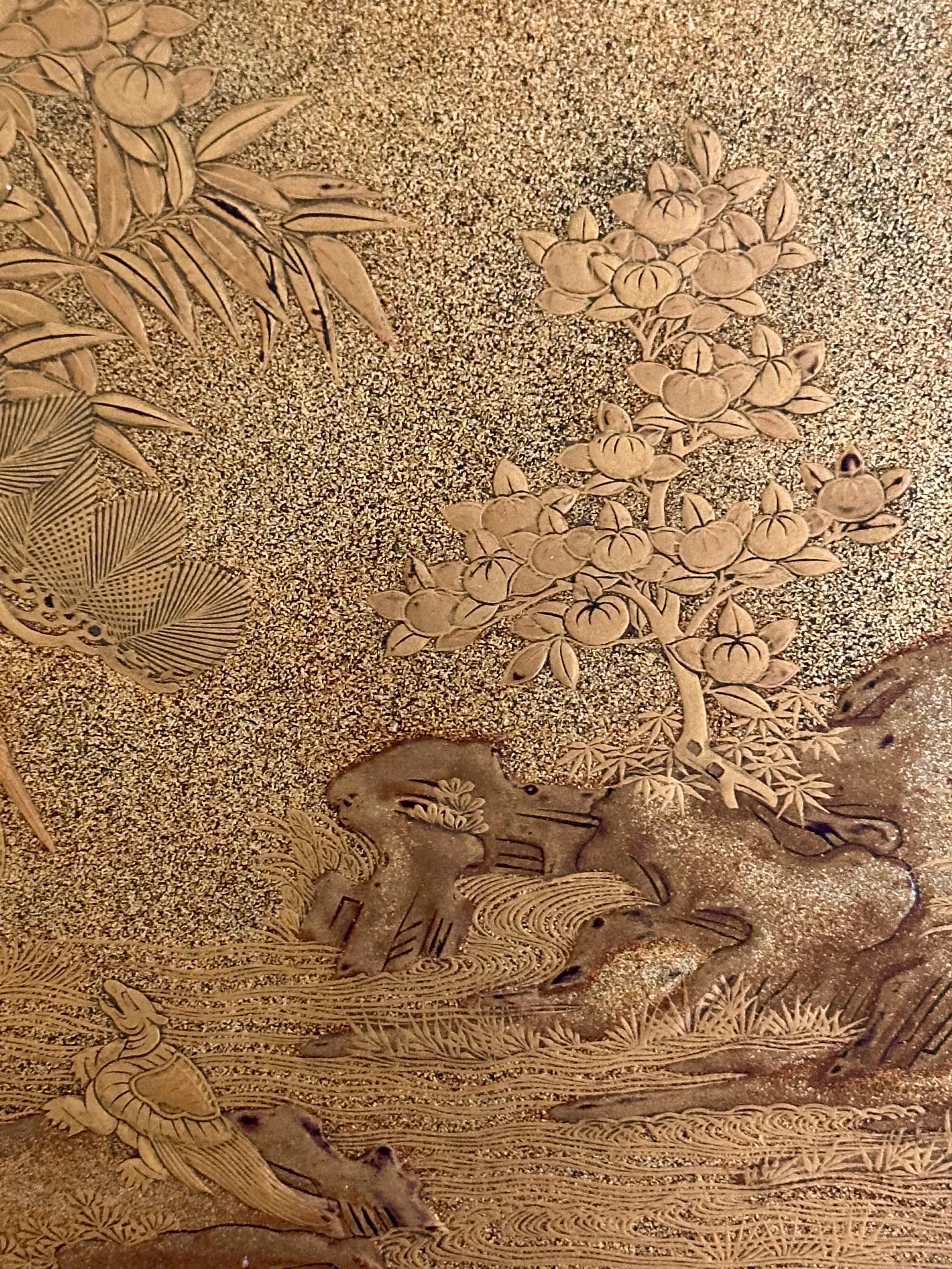 Antica scatola di lacca giapponese Ink Stone Maki-e Suzuribako Edo Provenienza in vendita 6