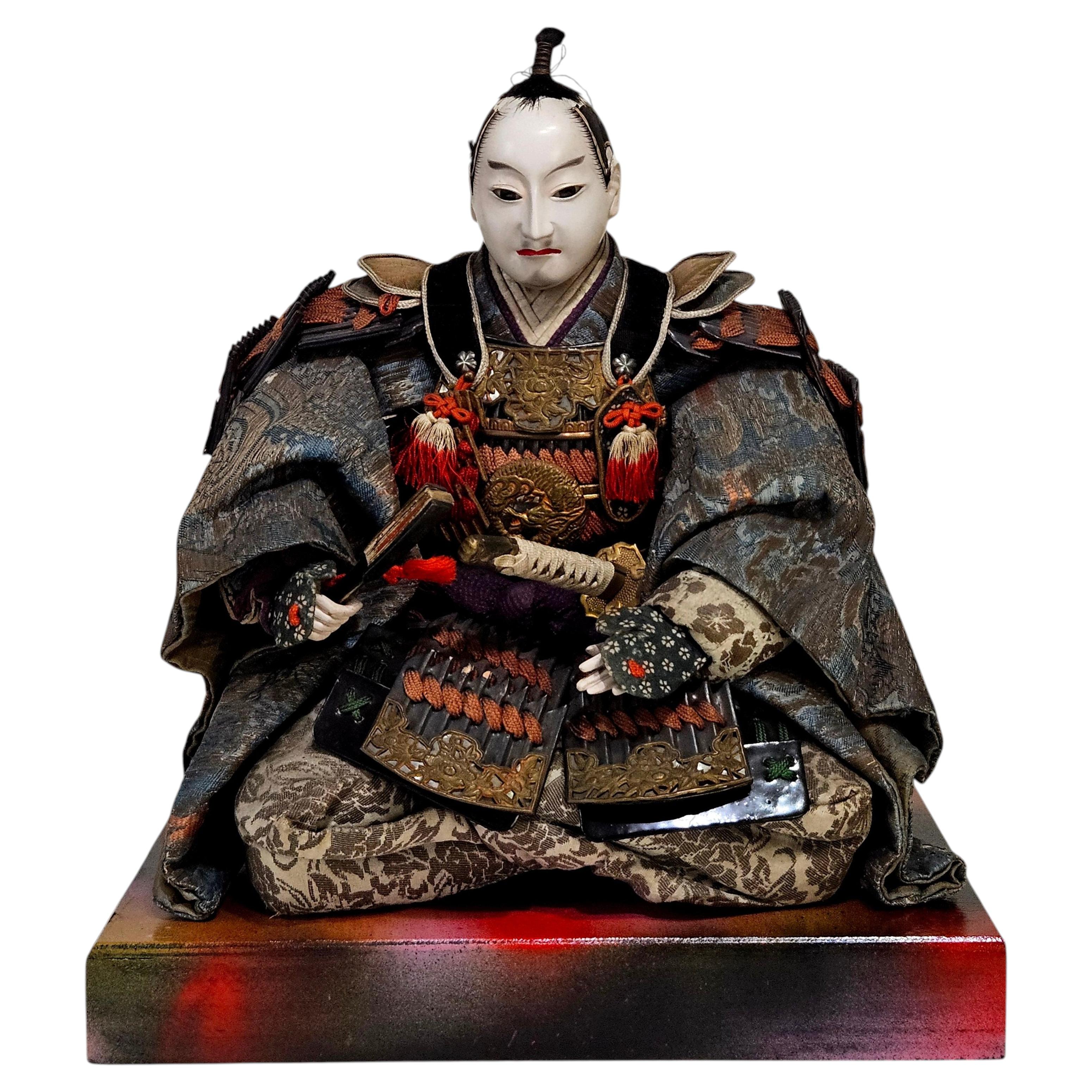 Antique A Japanese Musha Ningyo Samurai Doll, Edo/Meiji