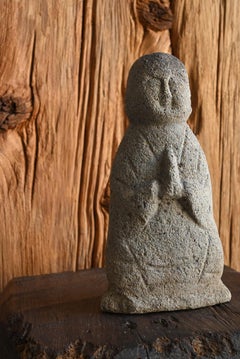 Antique Japanese Jizo Bodhisattva Stone Buddha/Edo Period/Niigata Prefecture