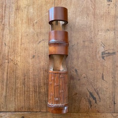 Antique Japanese Kakehana, a bamboo wall hanging vase for flower arranging.