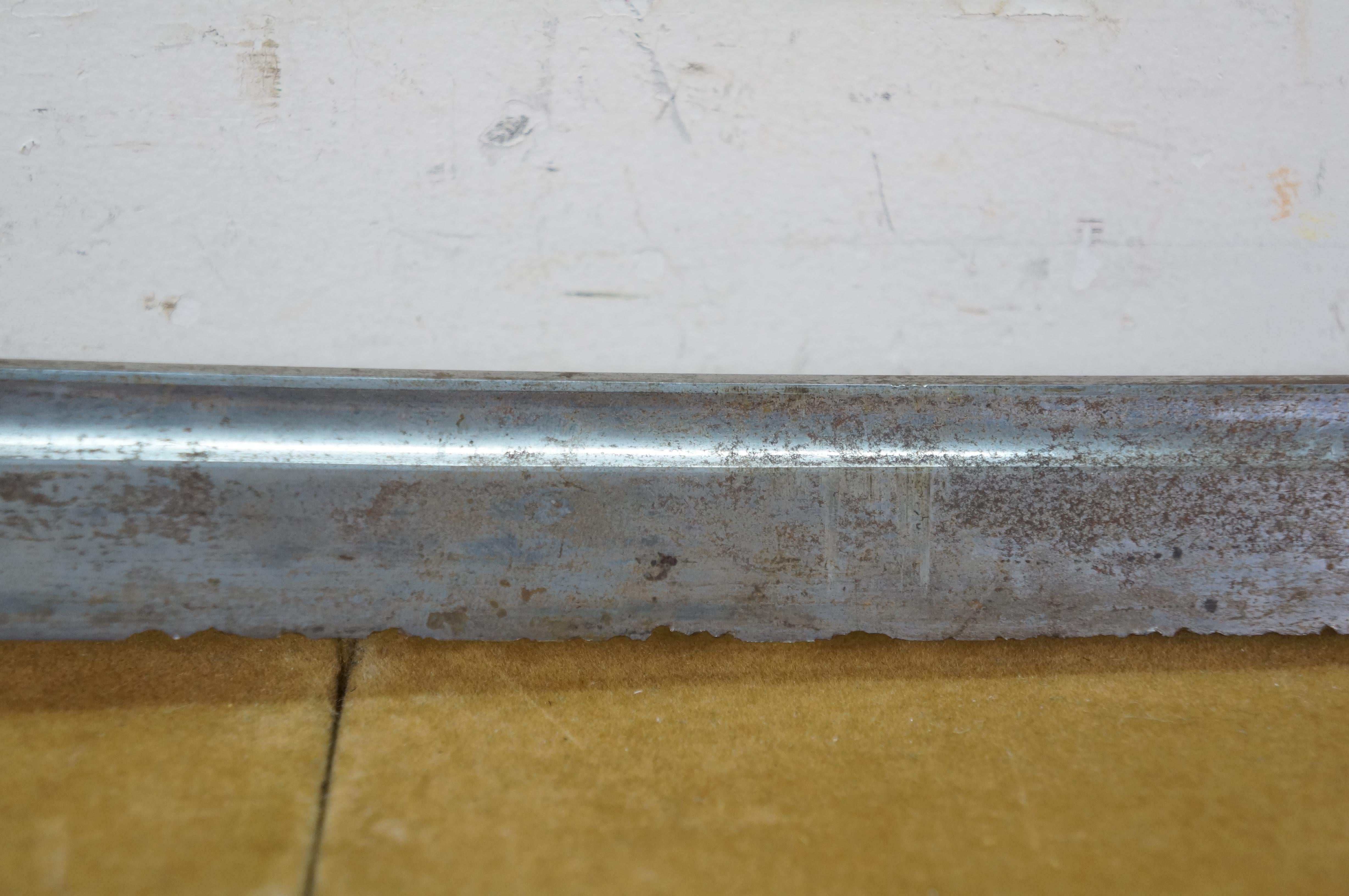 Metal Antique Japanese Katana Samurai Sword Ray Skin Handle Wood Scabbard 38