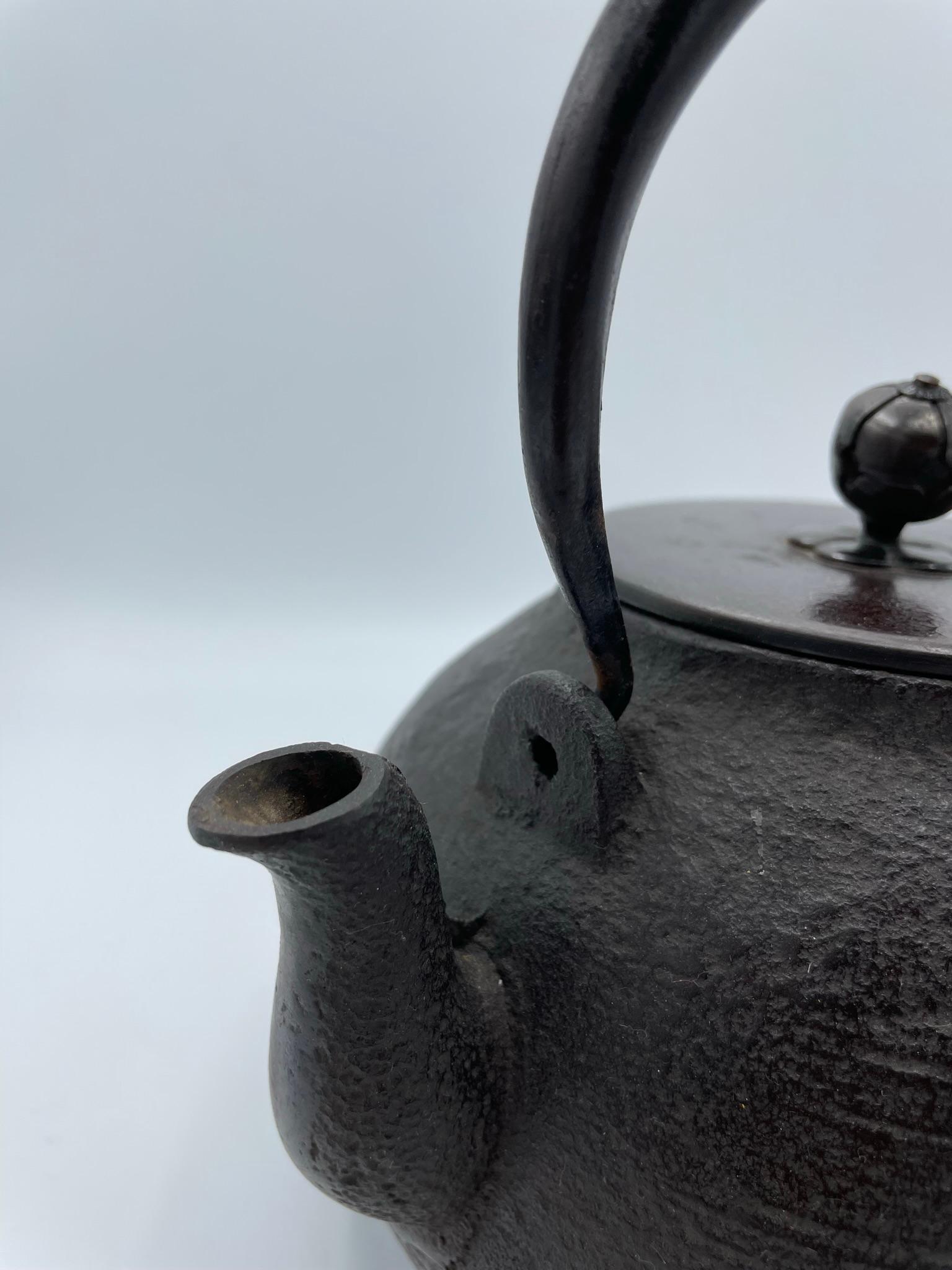 Antique Japanese Kettle with Iron Tetsubin 1930s 2