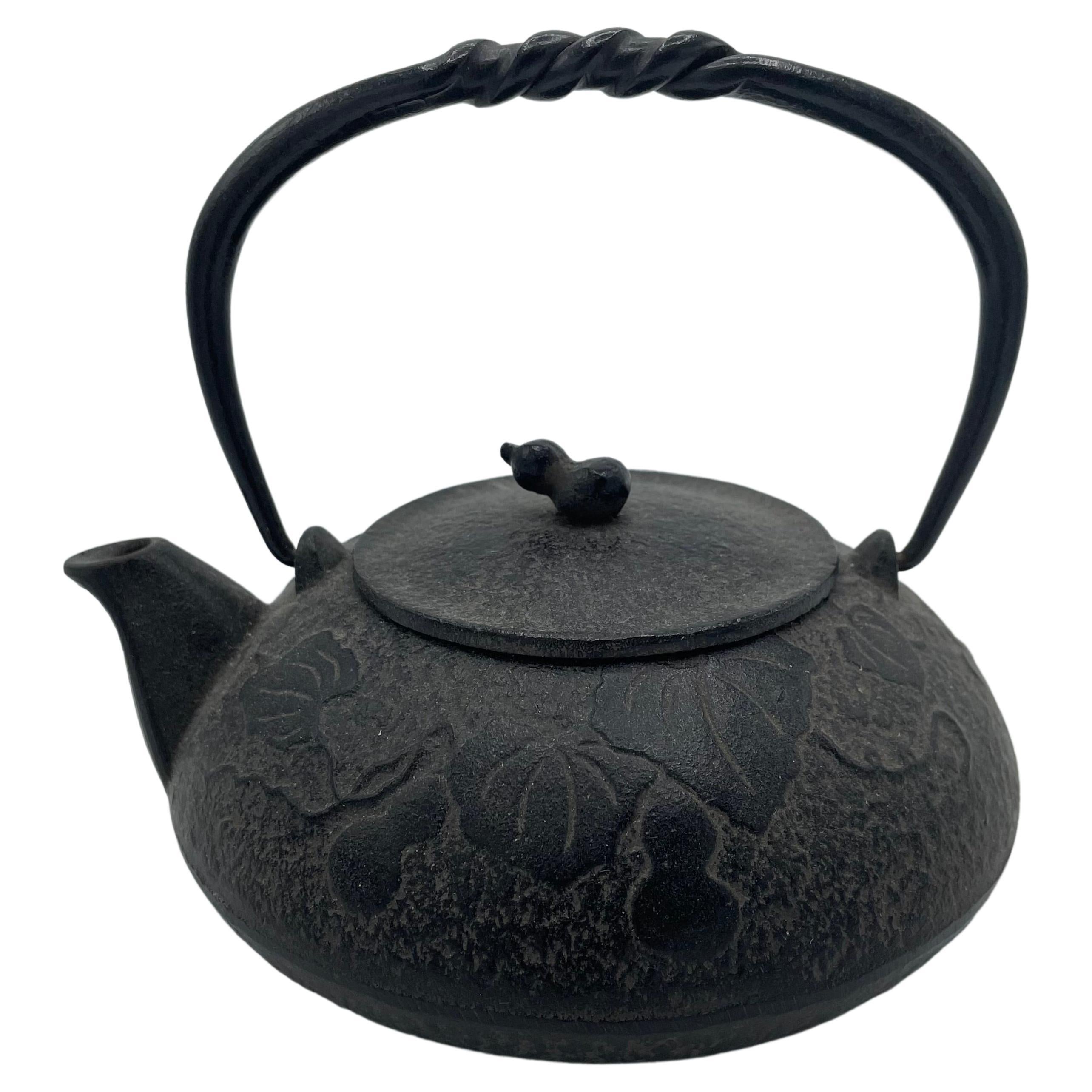 Antique Japanese Kettle with Iron Tetsubin : Calabash Design 1930s For Sale
