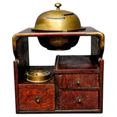 Antiker japanischer Keyaki Elm Tabako-Bon, 19. C.