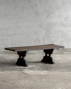 Antigua Mesa Baja Japonesa Keyaki Tenjin, Periodo Meiji(1868-1912)