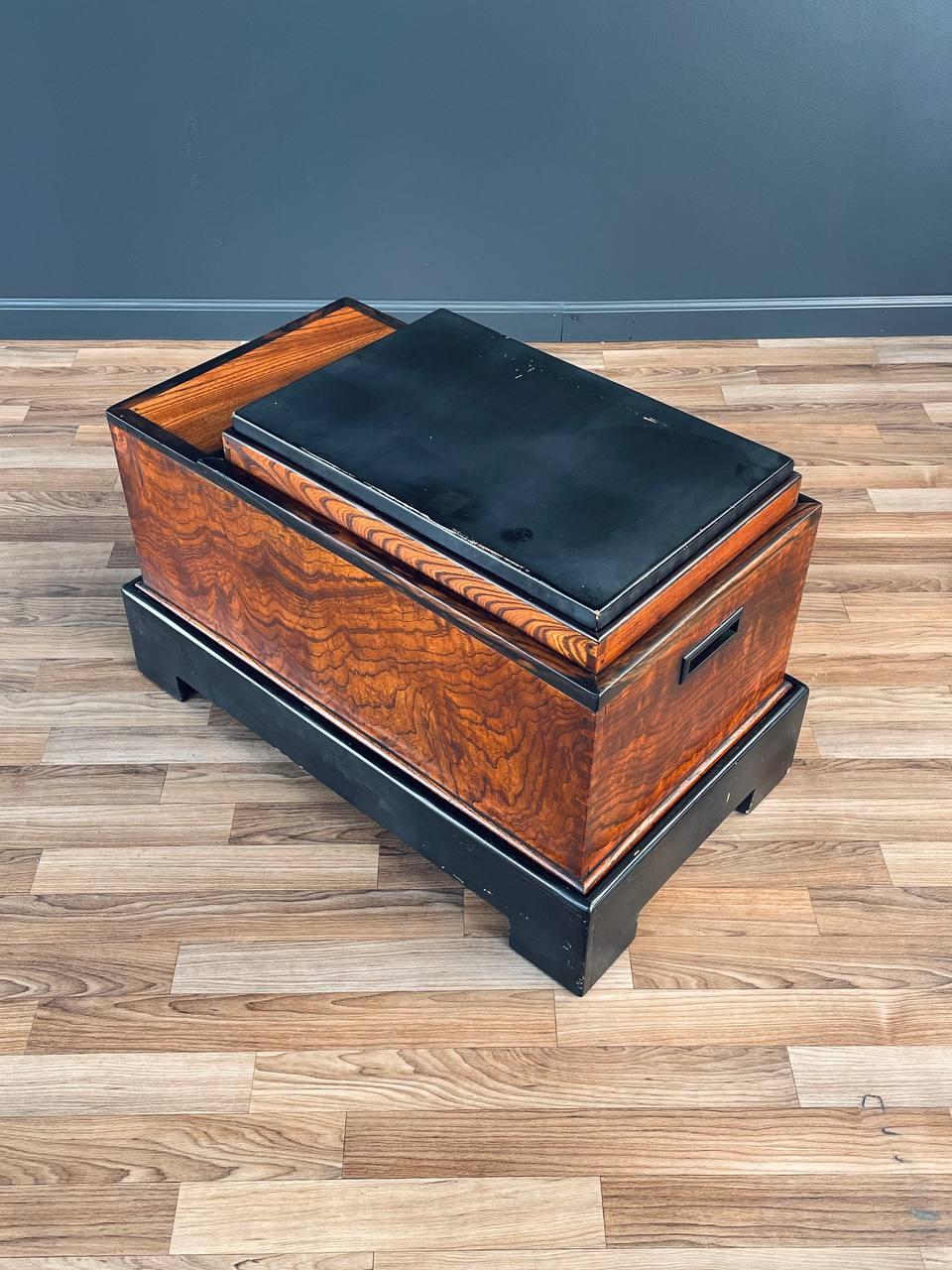 Antique Japanese Keyaki Wood Hibachi Copper Liner & Drawers Coffee/Tea Table 2