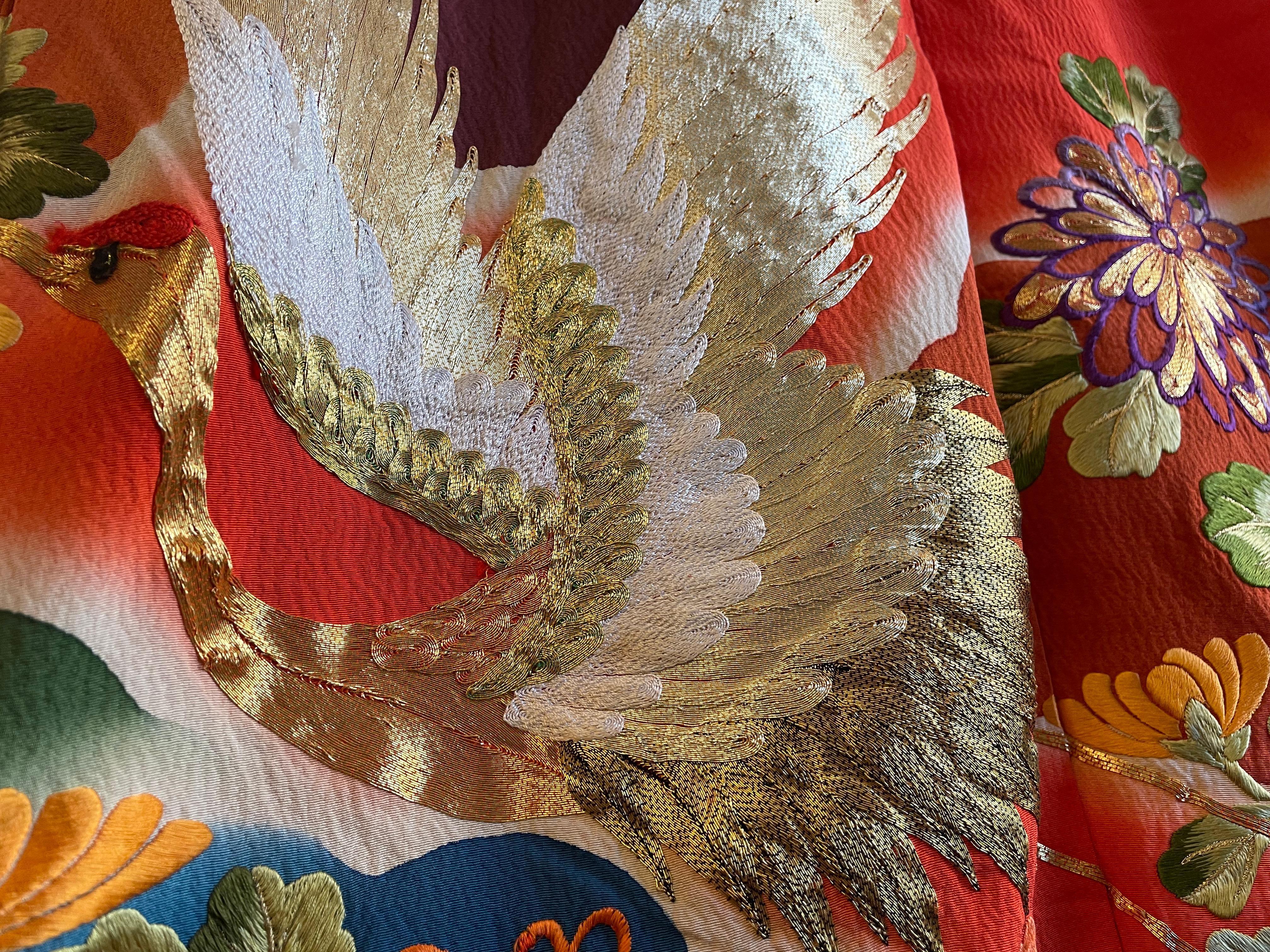 Antiker japanischer Kimono „Uchikake“ für Hochzeit, 1970er Jahre (20. Jahrhundert) im Angebot