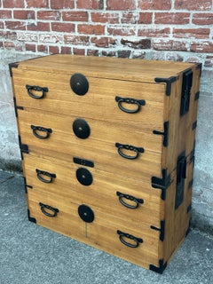 Antique Japanese Kiri Wood Ishodansu Kasane Tansu Meiji Era Chest of Drawers 37"