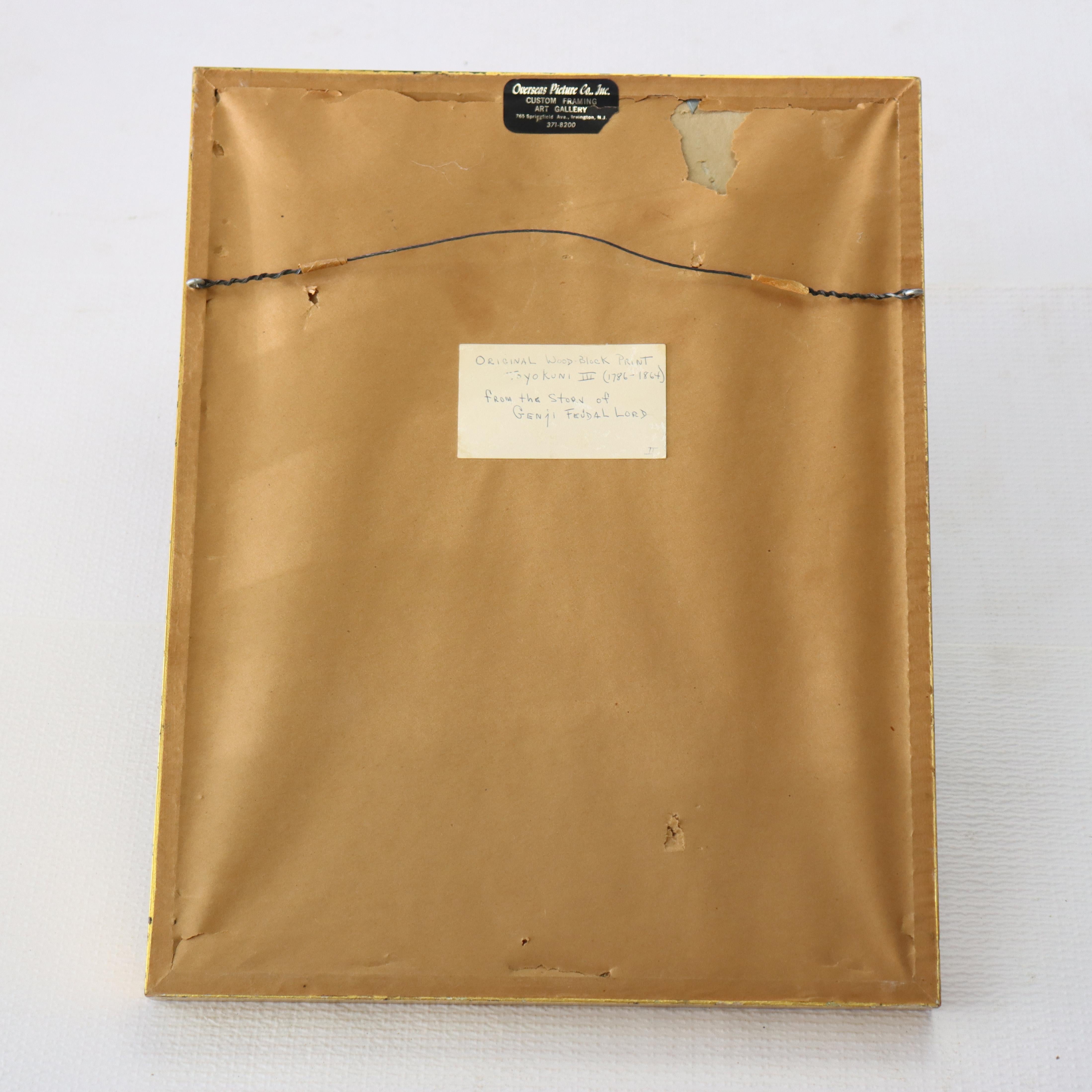 Antique Japanese Kuniyoshi's Wood Block Print “The Floating Bridge Of Dreams” For Sale 2