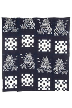 Antique Japanese Kurume Indigo-Dyed Double Ikat Futon Cover