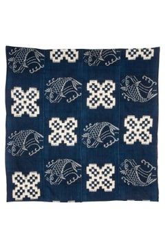 Antique Japanese Kurume Indigo-Dyed Double Ikat Futon Cover