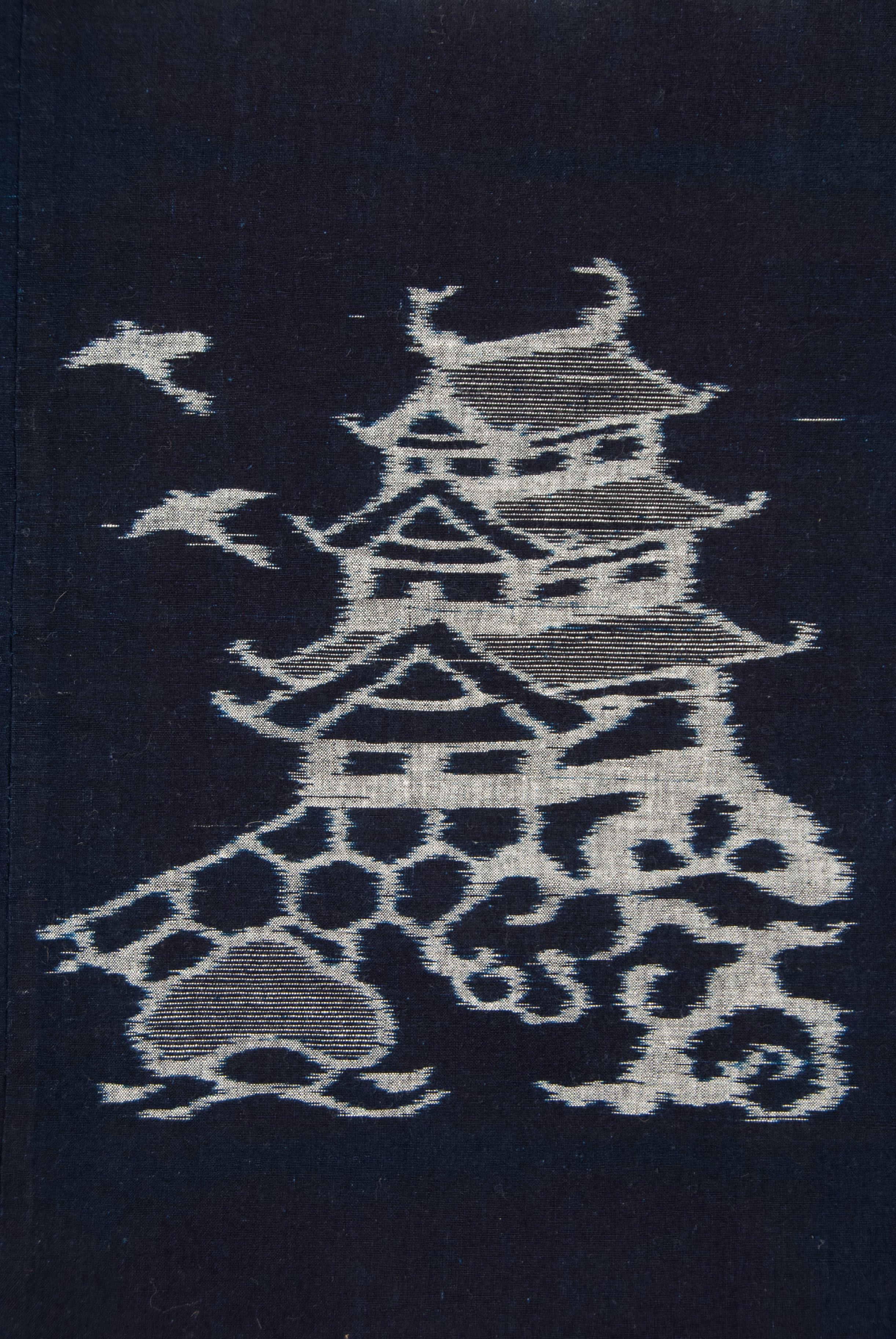 Antiker japanischer Kurume Indigofarbener doppelseitiger Ikat Futon-Deckel, Kurume (Japanisch) im Angebot