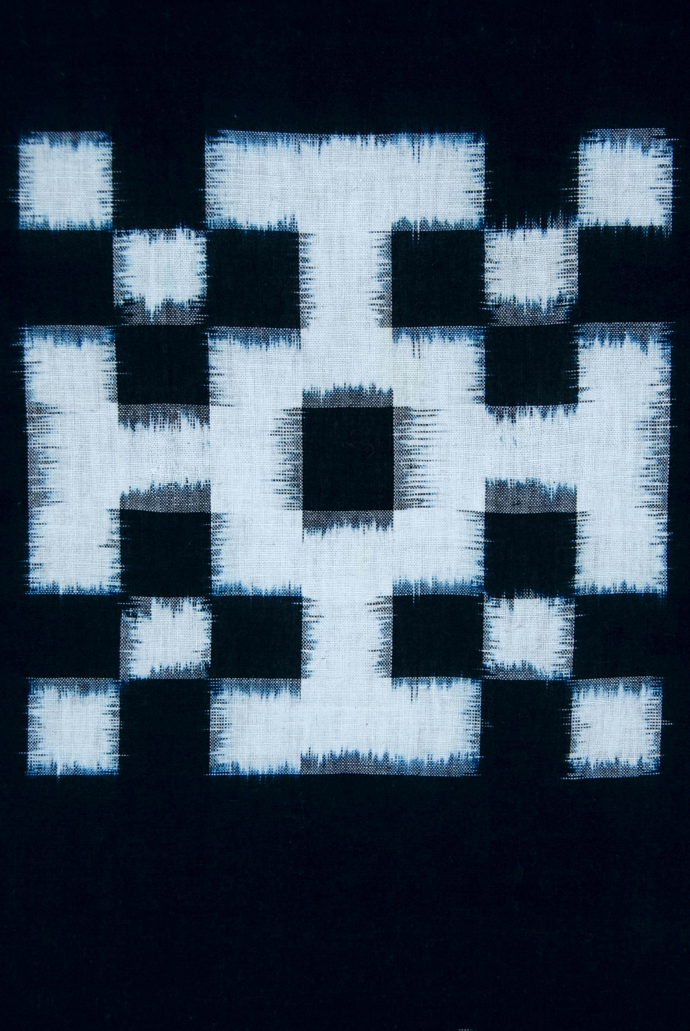 Antiker japanischer Kurume Indigofarbener doppelseitiger Ikat Futon-Deckel, Kurume im Zustand „Gut“ im Angebot in Point Richmond, CA