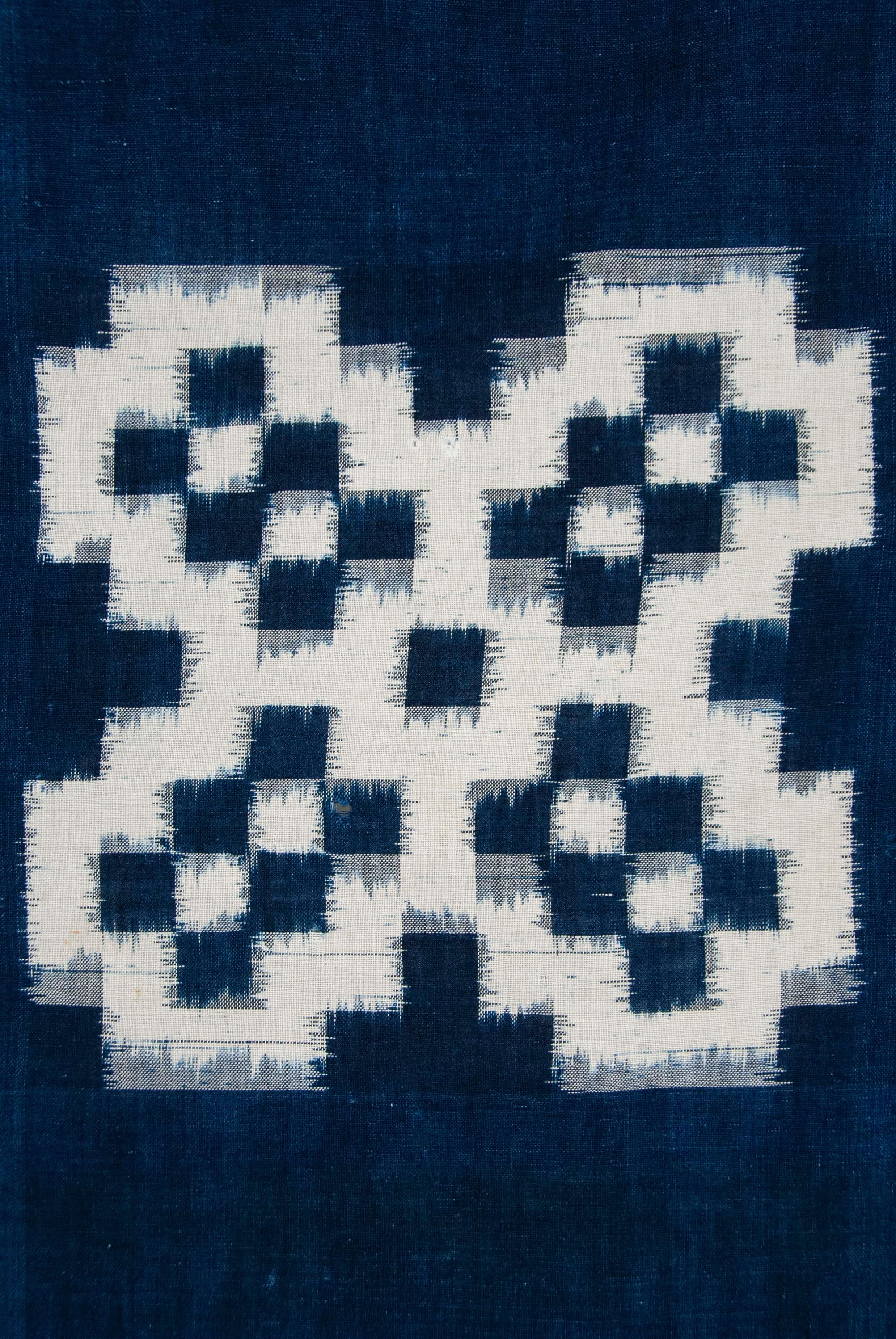 Housse de futon antique japonaise Kurume Indigo-Dyed Double Ikat Bon état - En vente à Point Richmond, CA