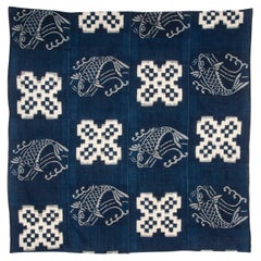 Antique Japanese Kurume Indigo-Dyed Double Ikat Futon Cover