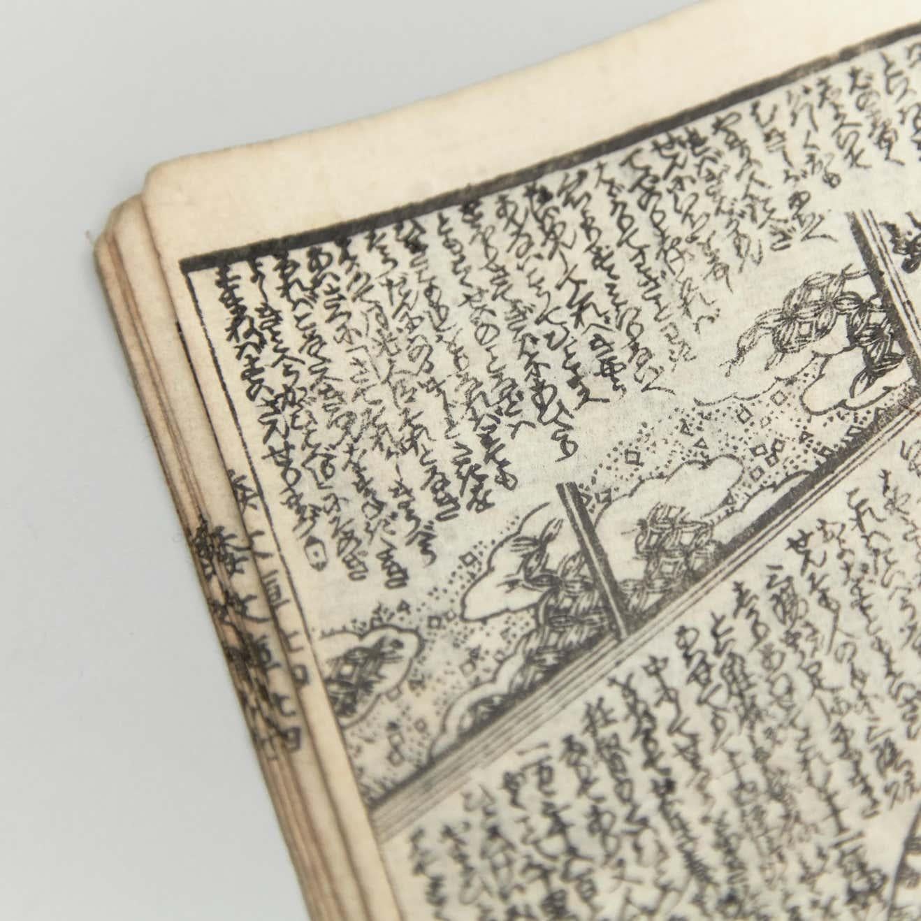 Antikes japanisches Kusazoshi-Buch Edo-Zeit, um 1860 im Angebot 14