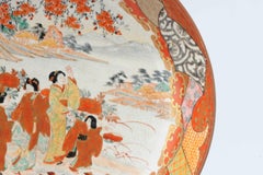 Antique Japanese Kutani Charger with Figures in a Mountain Landscape, 19th C