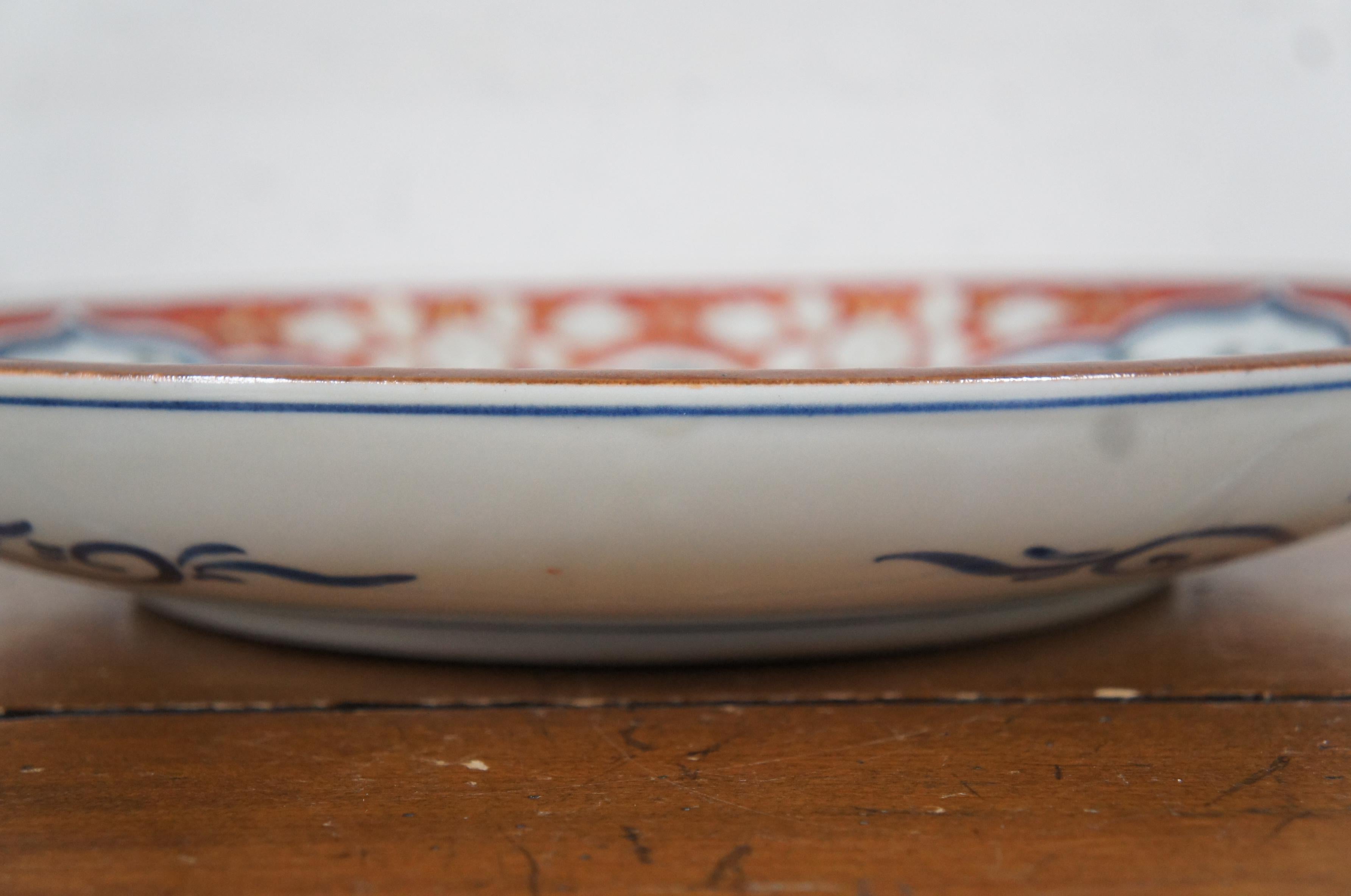 20th Century Antique Japanese Kutani Porcelain Dragon Phoenix Bird Charger Plate 13
