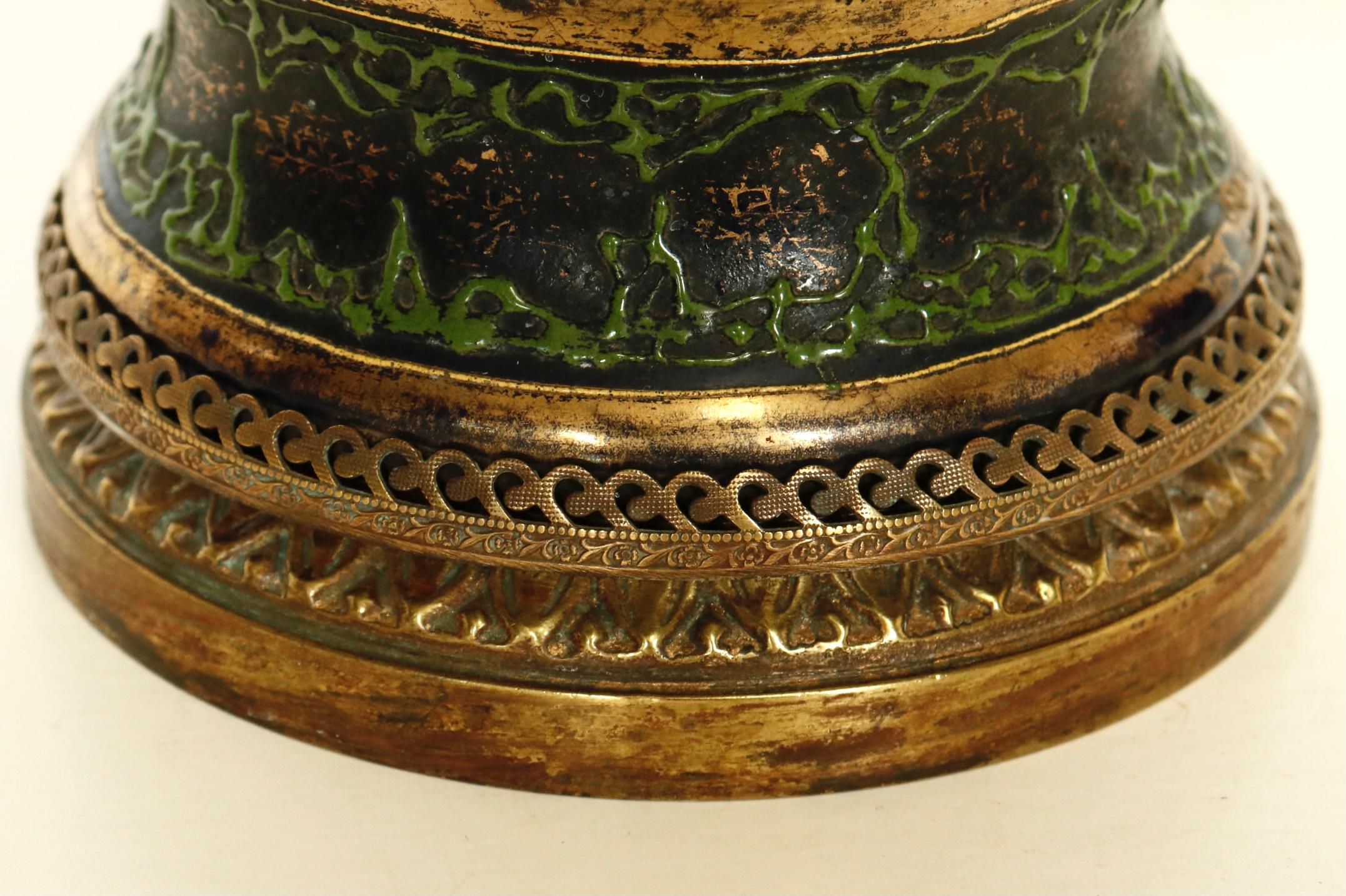 Gold Antique Japanese Kutani Porcelain Table Lamp