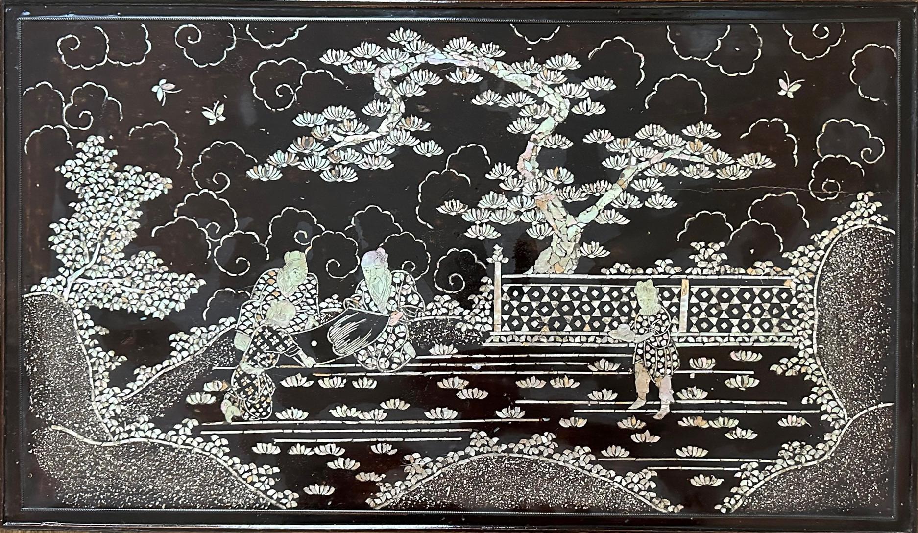 Antique Japanese Lacquer and Inlay Kang Table from Ryukyu Island For Sale 13