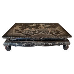 Antique Japanese Lacquer and Inlay Kang Table from Ryukyu Island