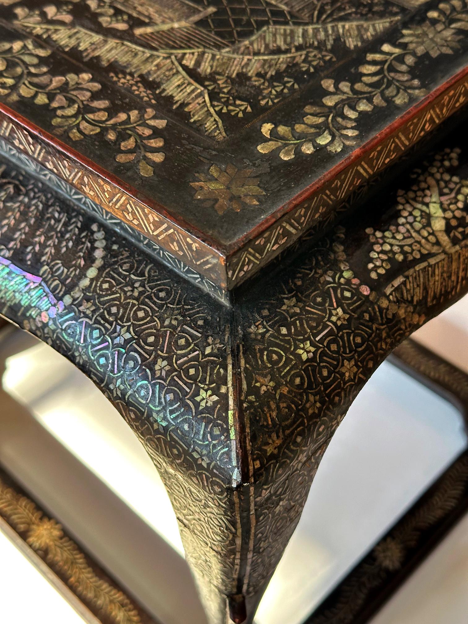 Antique Japanese Lacquer and Inlay Table from Ryukyu Islands For Sale 7