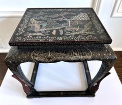 Antique Japanese Lacquer and Inlay Table from Ryukyu Islands