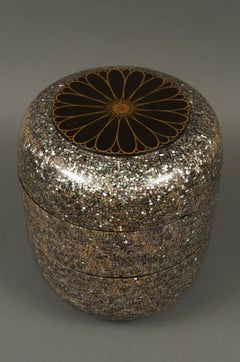 Antique Japanese Lacquer Stacking Food Box 'Jubako'