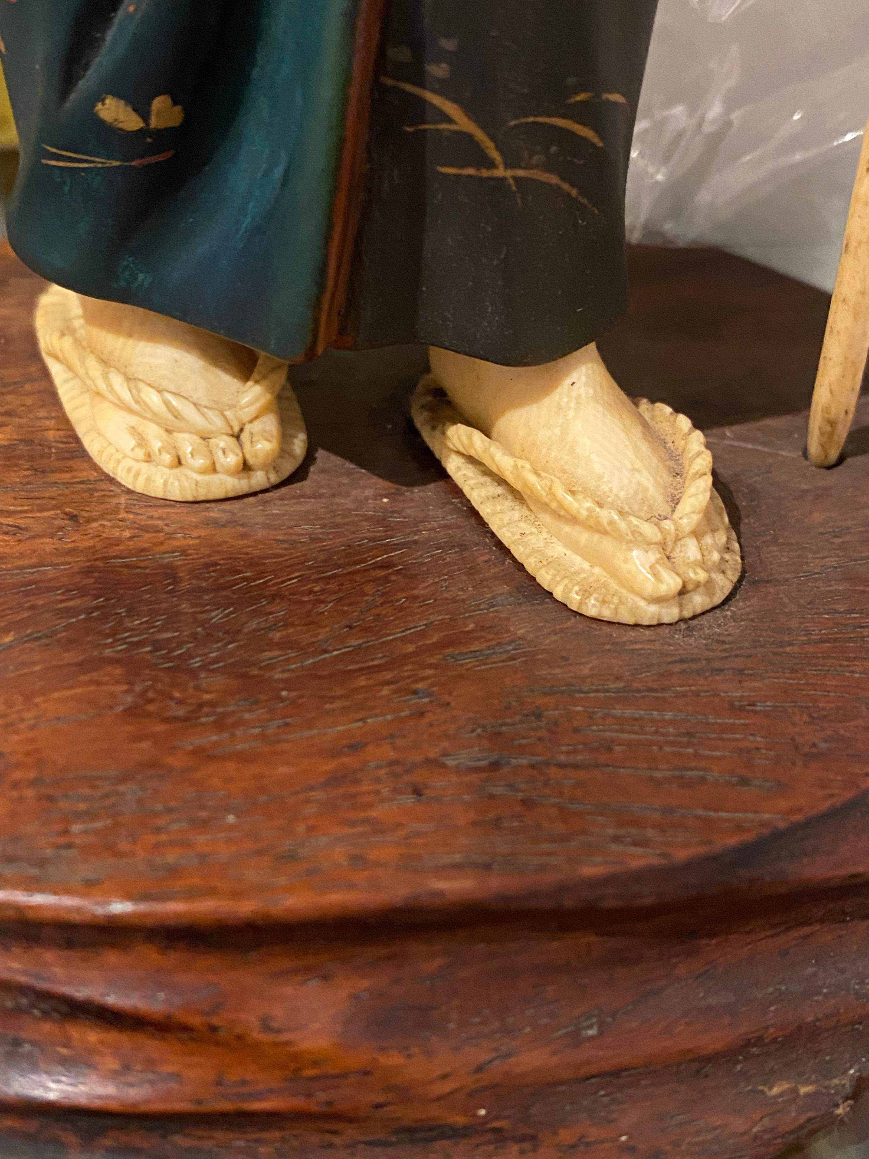 Antikes japanisches Okimono aus Lackholz, signiert Ryuichi, Meiji-Ära, um 1890. 3