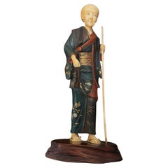 Antikes japanisches Okimono aus Lackholz, signiert Ryuichi, Meiji-Ära, um 1890.