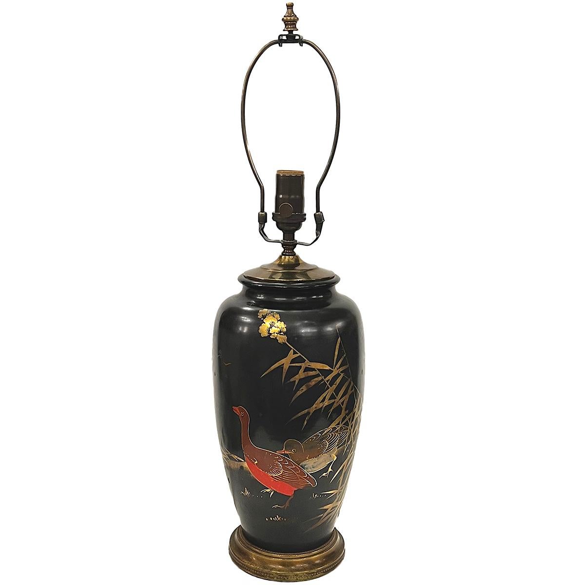 Porcelain Antique Japanese Lamp For Sale