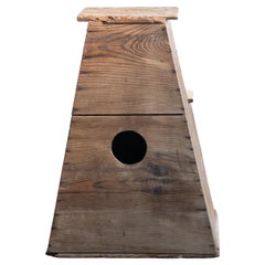 Antiguo taburete japonés grande de 2 peldaños de madera, Fumidai wabi sabi organic mingei