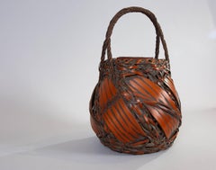 Antique Japanese Large Bamboo Basket for Flower Arranging