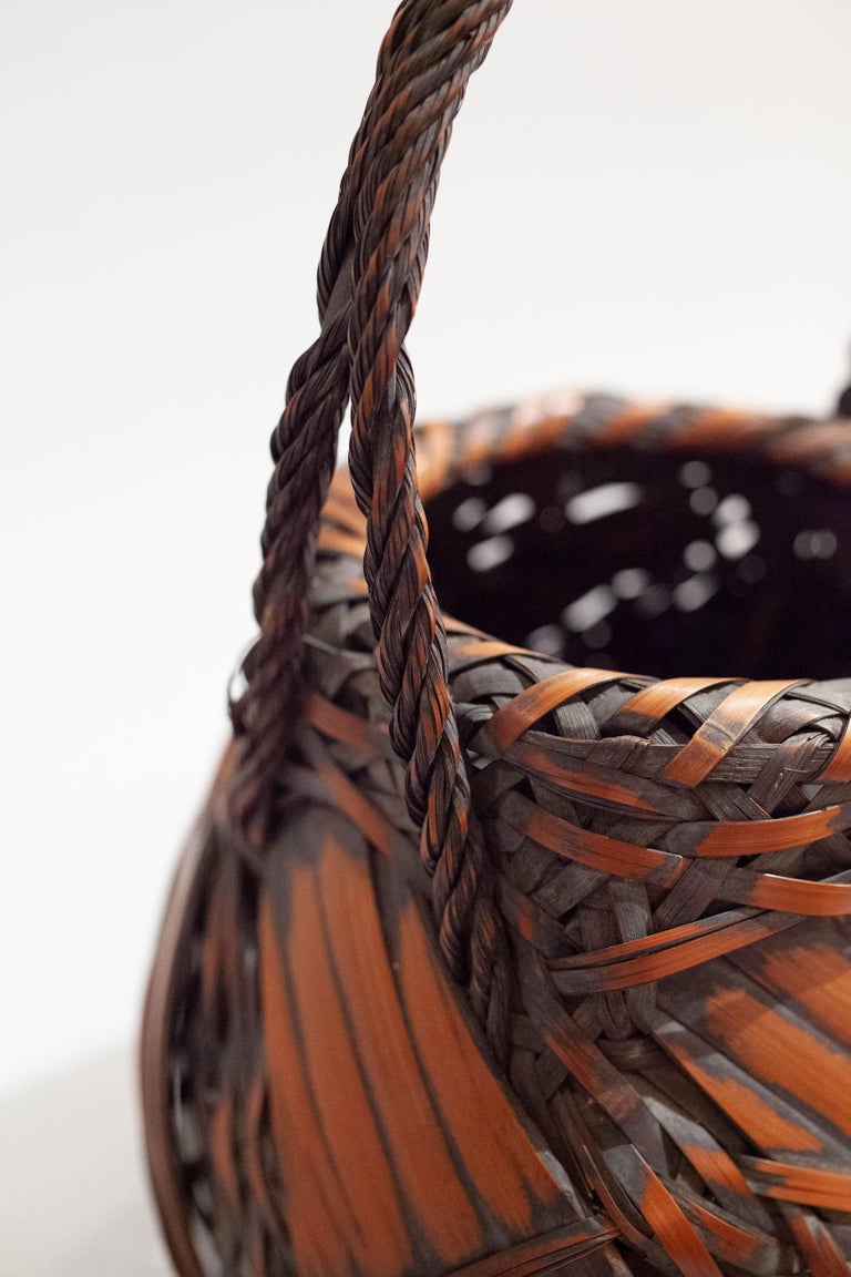 Antique Japanese Large Bamboo Basket for Flower Arranging at 1stDibs