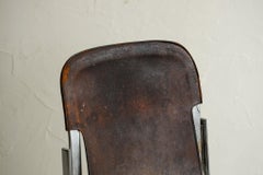 Antique Japanese leather chair, Primitive Chair, Wabi-Sabi