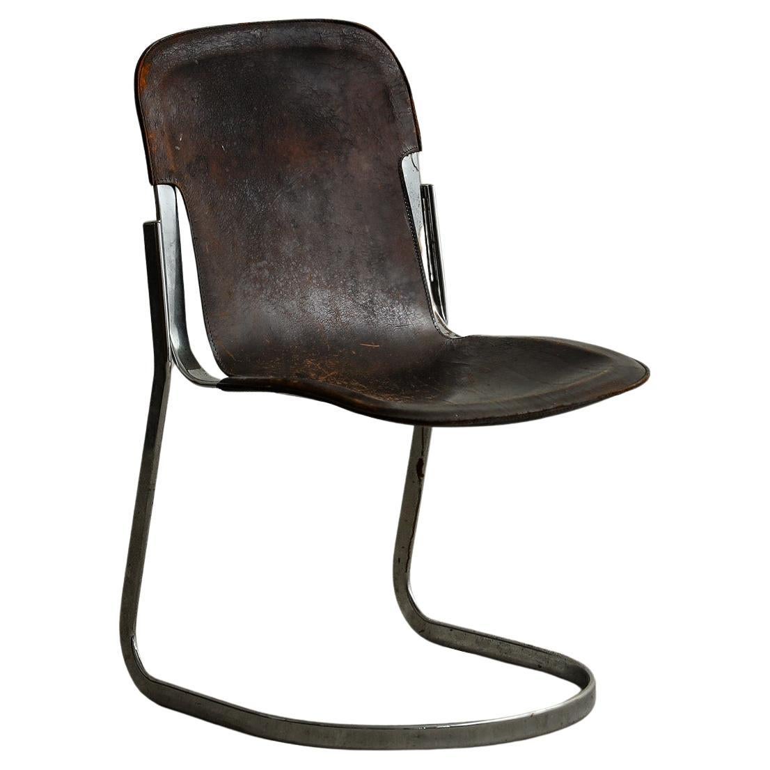 Antique Japanese leather chair, Primitive Chair, Wabi-Sabi