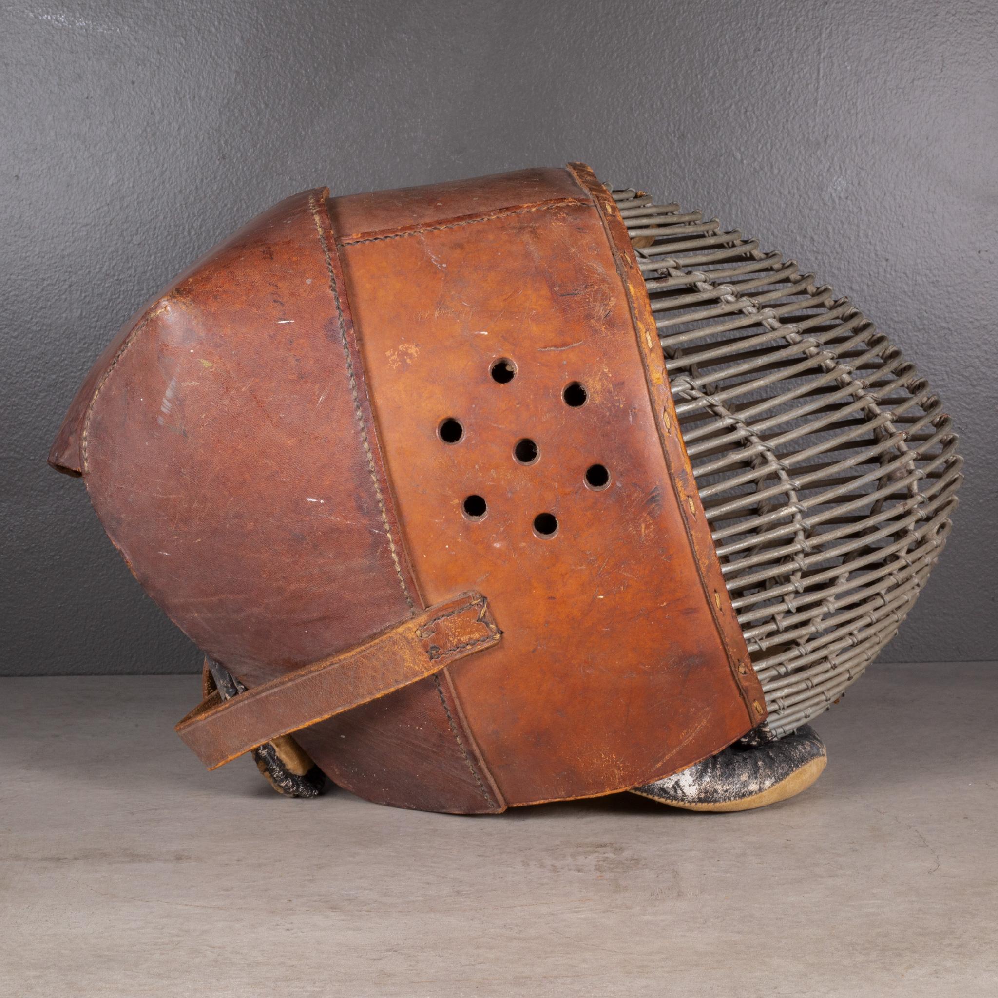 Antique Japanese Leather Kendo Mask c.1920 In Good Condition For Sale In San Francisco, CA