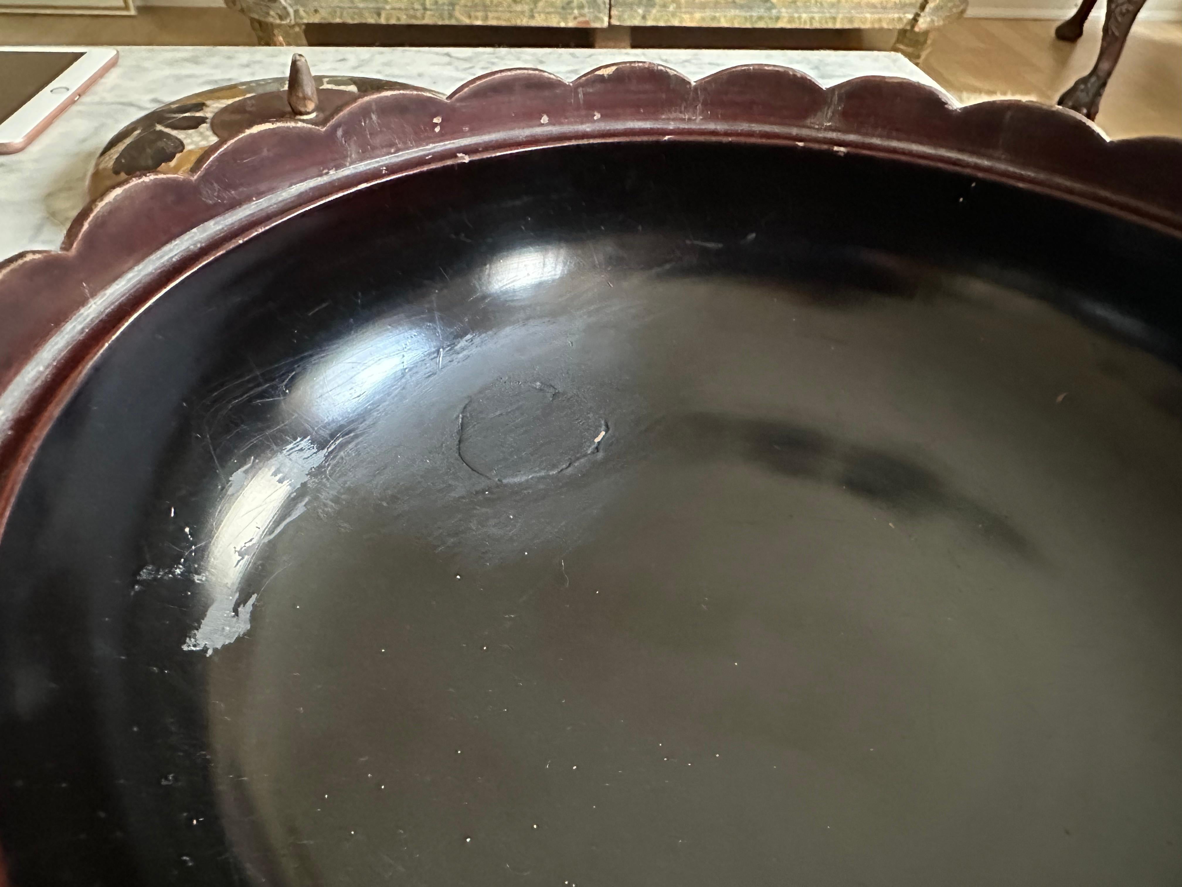 Antiguo cuenco japonés con tapa del periodo Meiji, lacado en venta 10