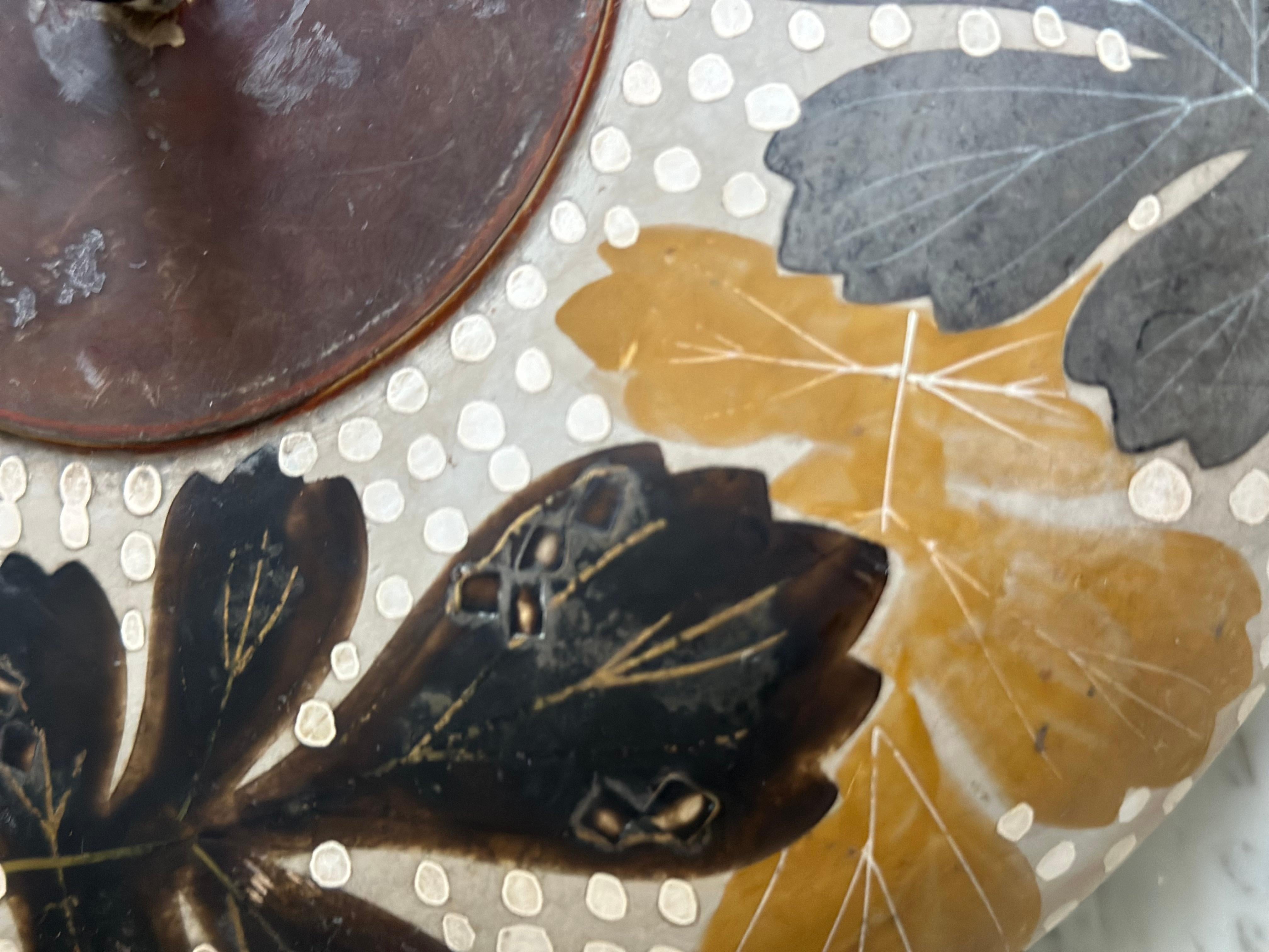 Antiguo cuenco japonés con tapa del periodo Meiji, lacado en venta 3