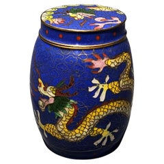 Antique Japanese Lidded Cloisonné Canister, Meiji Period