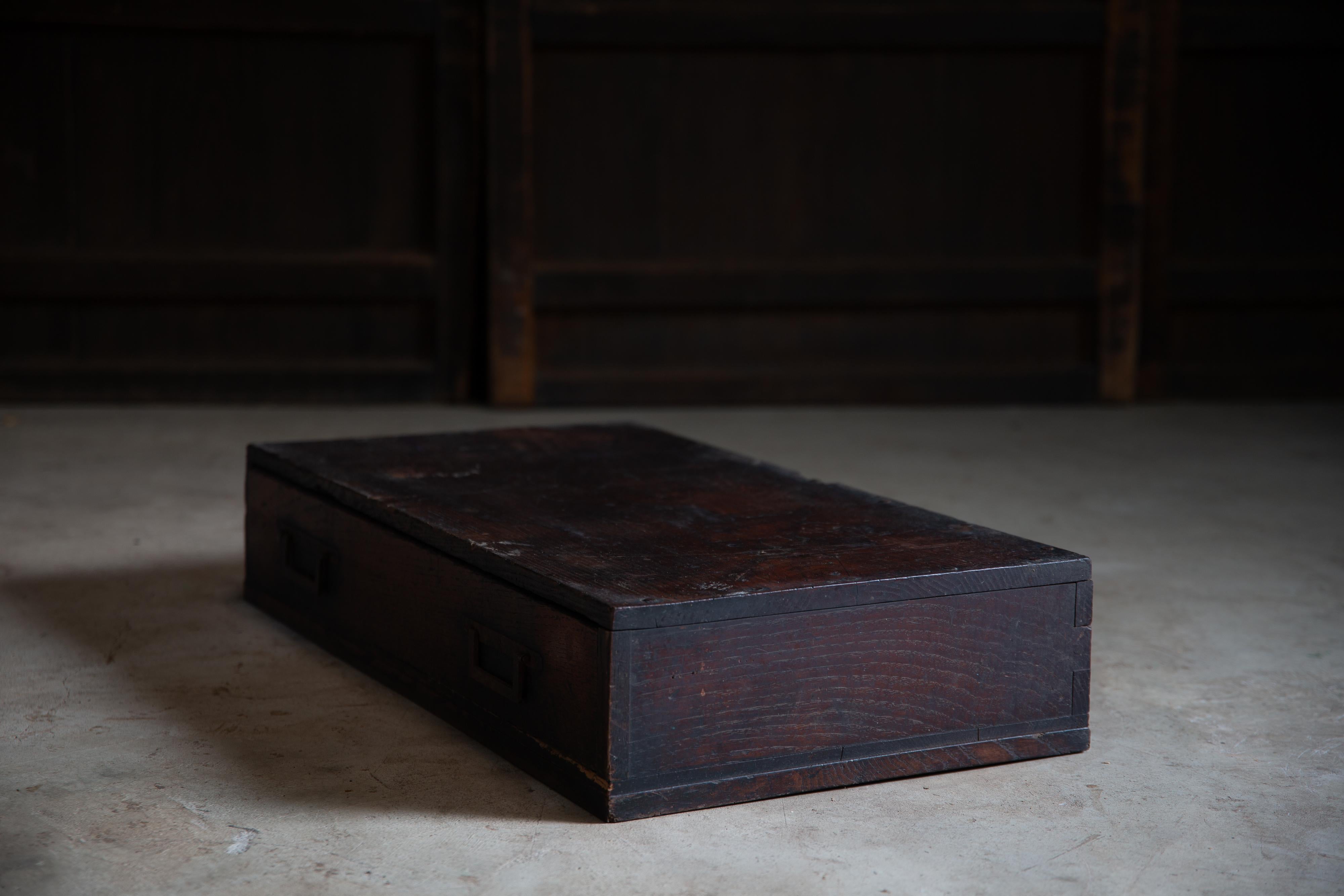Antico espositore basso giapponese con cassetto, Okidoko tansu, wabi sabi mingei in vendita 3