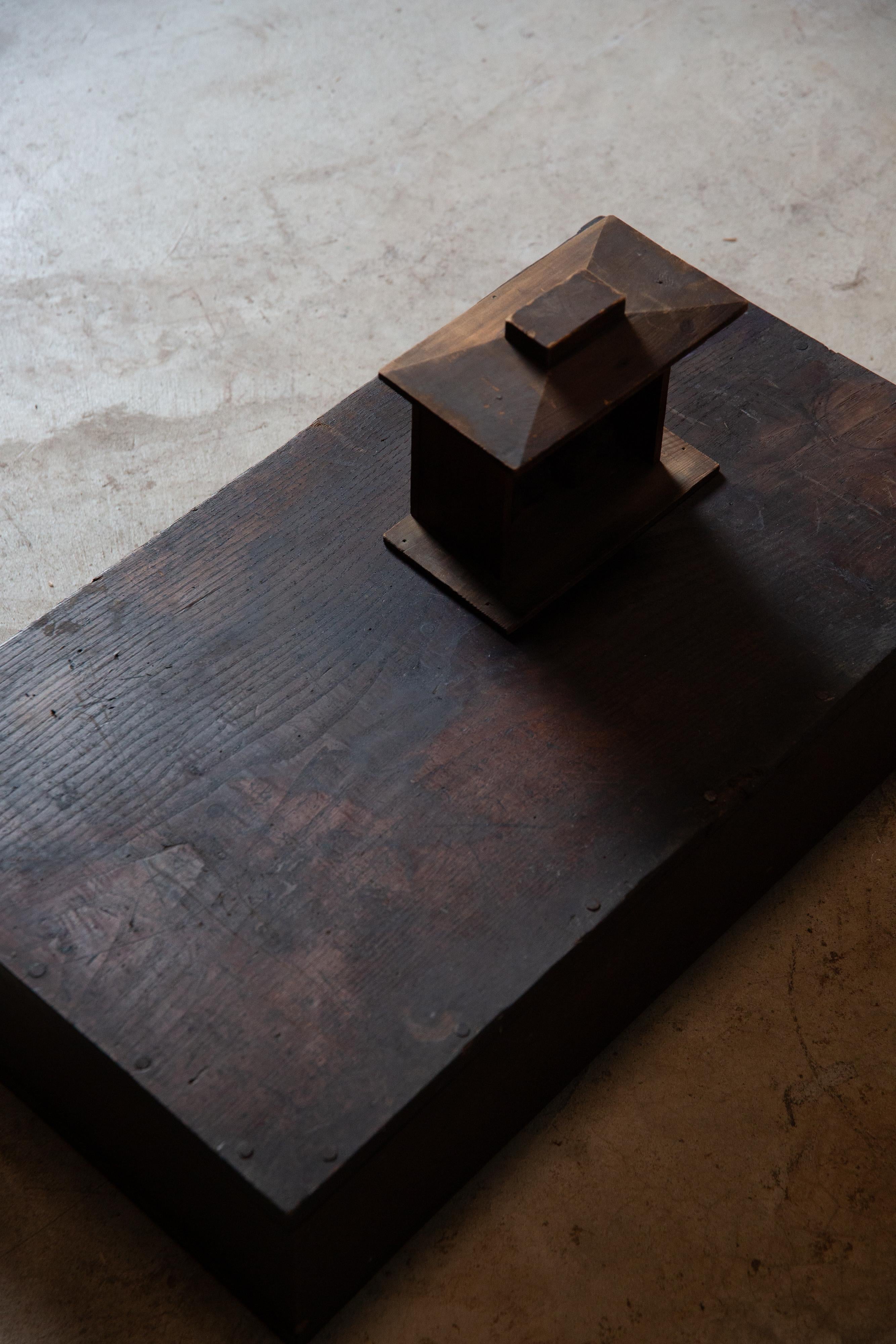 Antico espositore basso giapponese con cassetto, Okidoko tansu, wabi sabi mingei in vendita 6