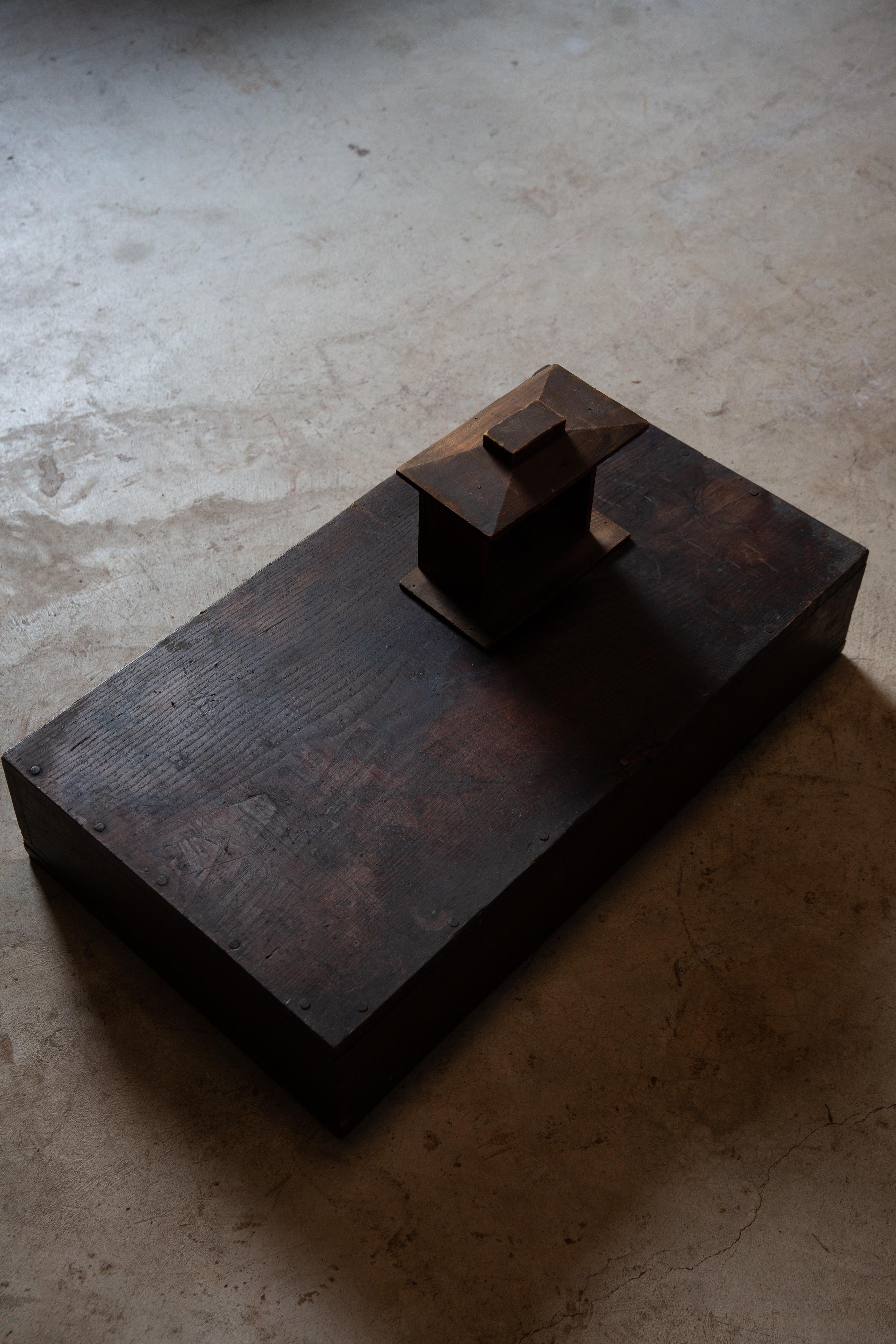 Antico espositore basso giapponese con cassetto, Okidoko tansu, wabi sabi mingei in vendita 7
