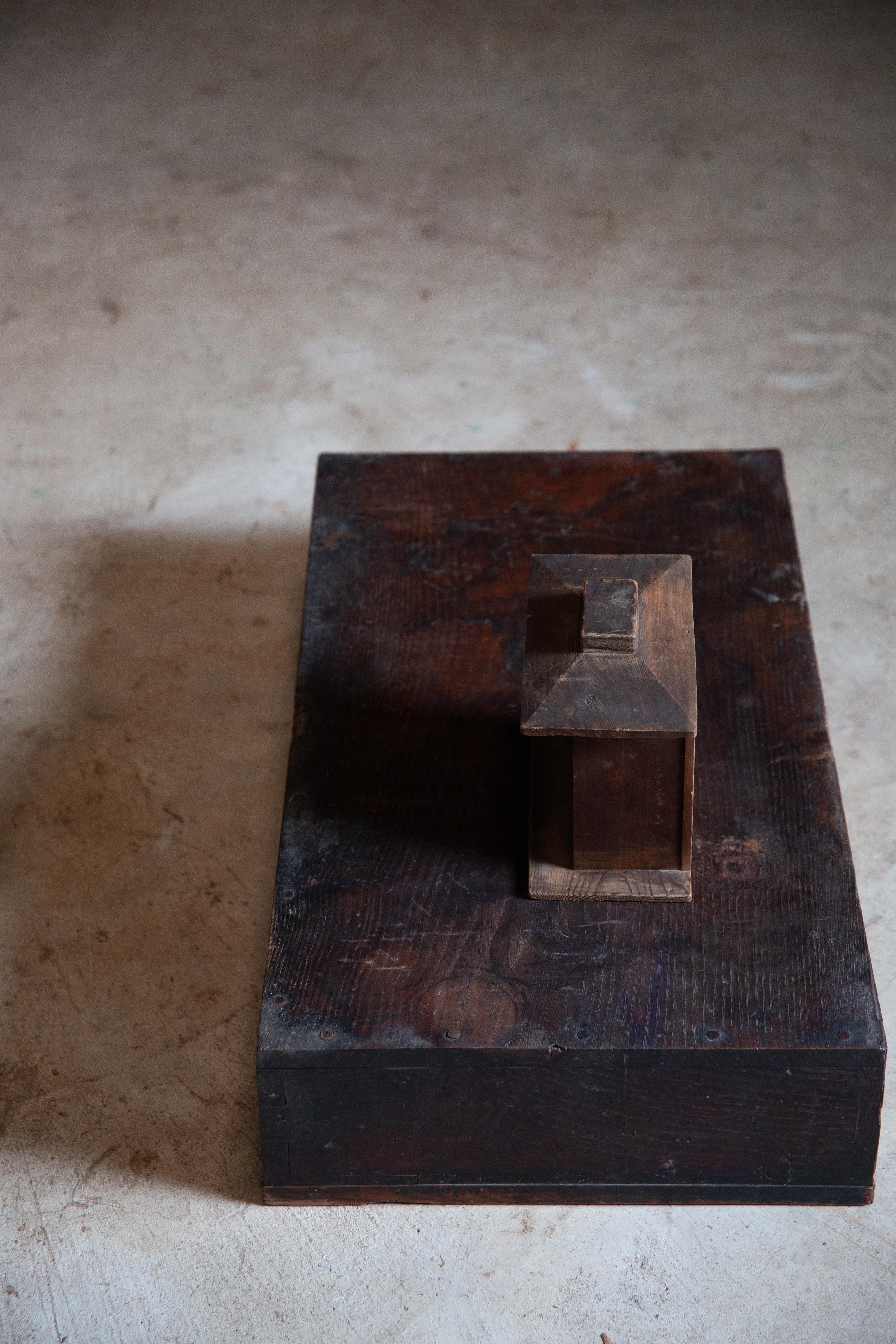 Antico espositore basso giapponese con cassetto, Okidoko tansu, wabi sabi mingei in vendita 8