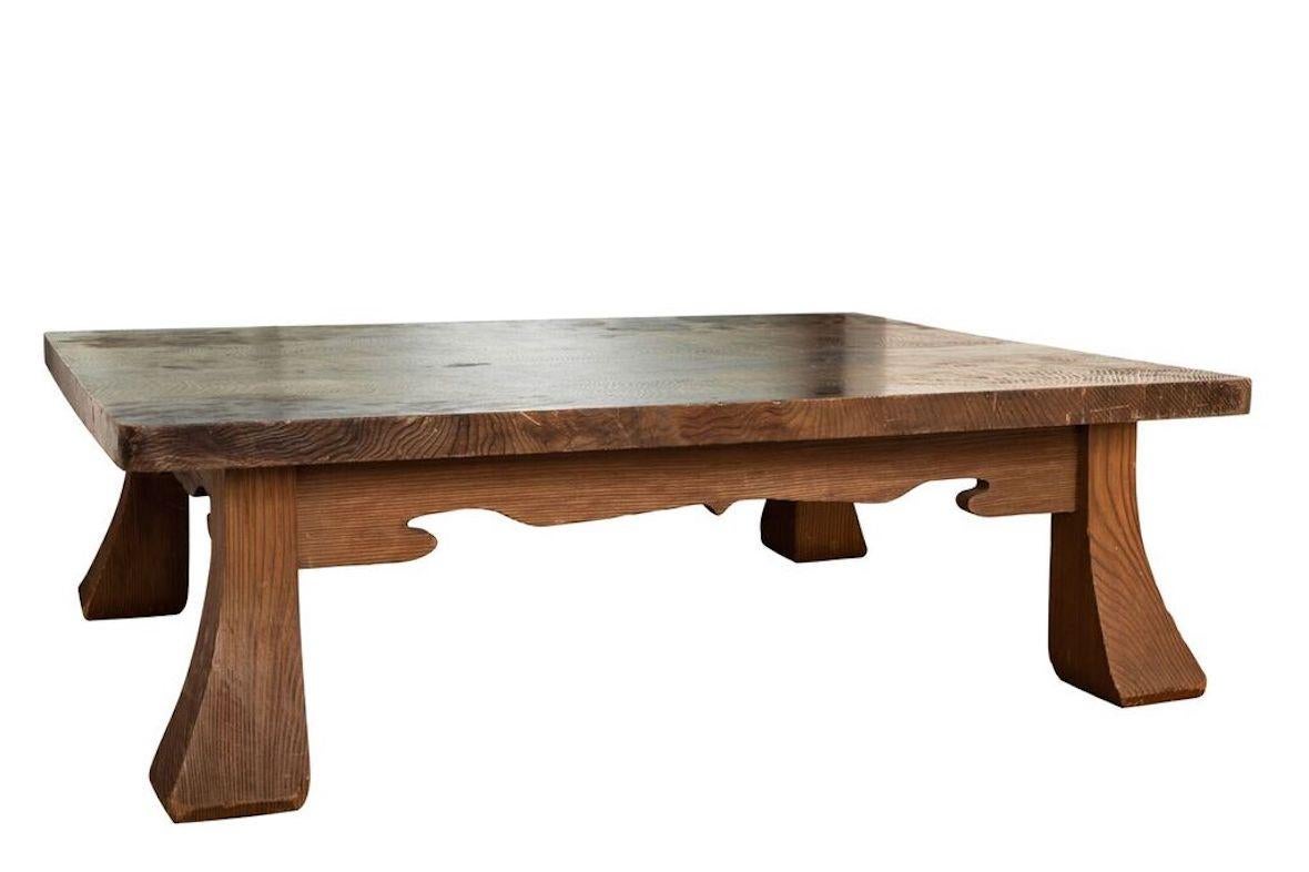 Antique Japanese Low Table, Quarter-Sawn Pine In Good Condition In LOS ANGELES, CA