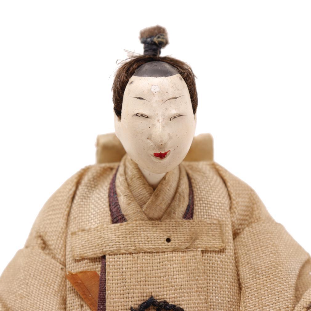 Mid-19th Century Antique Japanese Mame-Bina Pair, Edo Period For Sale