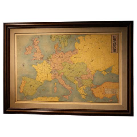 Antique Japanese Map of Europe, Russo-Japanese War, Meiji 1904