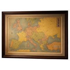 Antique Japanese Map of Europe, Russo-Japanese War, Meiji 1904