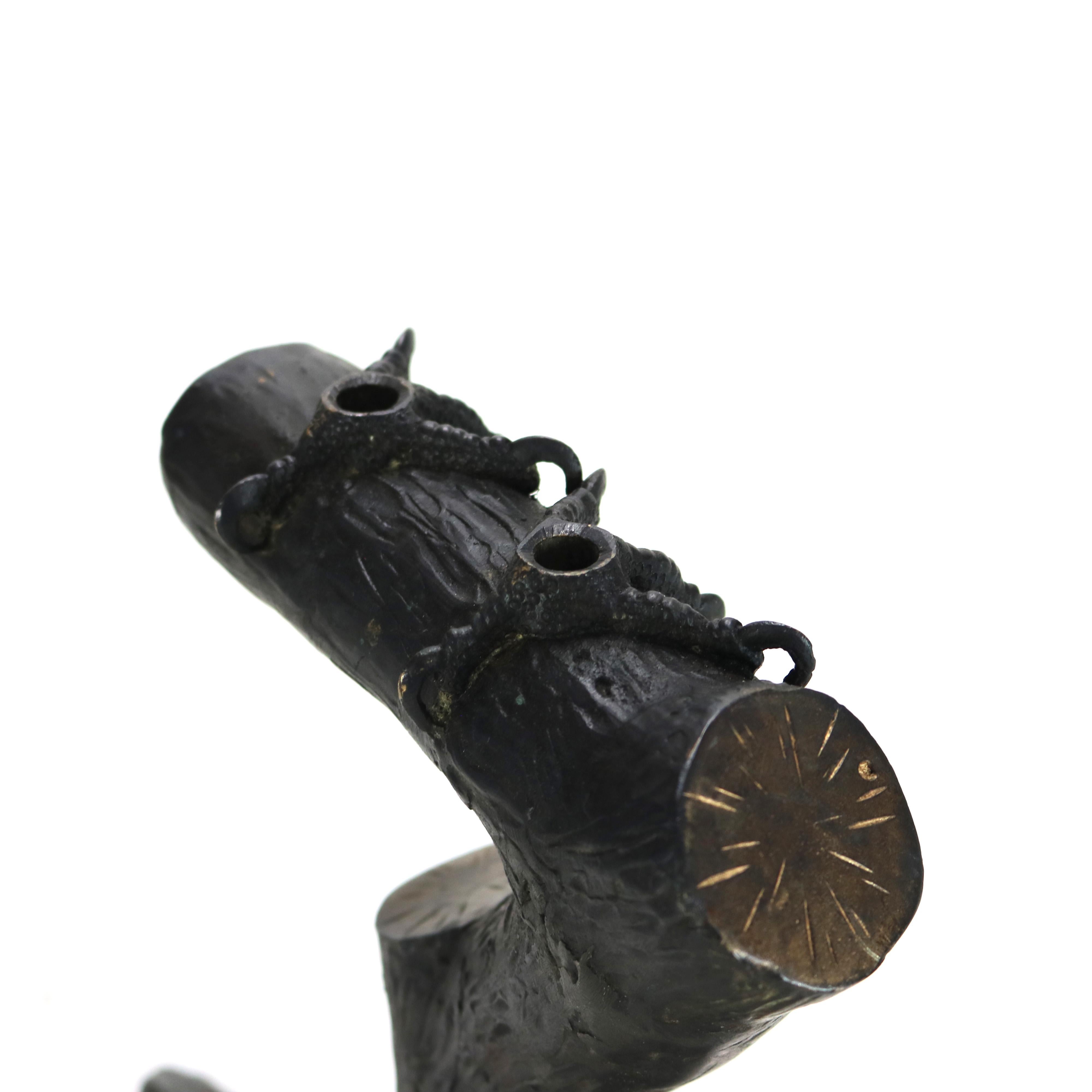 Antique Japanese Meiji Bronze Eagle on Branch Sculpture Unsigned C1910 7